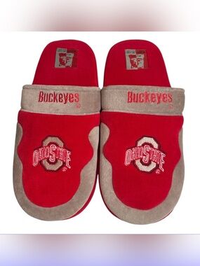 Ohio State Buckeyes Red and Gray House Slippers